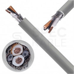 Kabel sterowniczy BiT LiHCH 2x1,5mm2 szary 300/300V ekranowany bezhalogenowy Dca linka Bitner