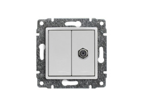 VENA Gniazdo TV SAT pojedyncze typu F biały 510454 KOS