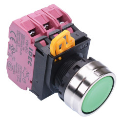 YW4B-A1E03G Green 22mm Metal Bezel Maintained Push Button Switch 3NC IP65 IDEC