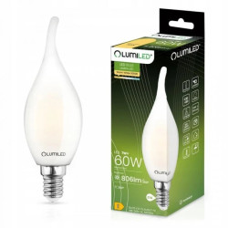 Żarówka LED Płomyk BA35 E14 7W = 60W 806lm 3000K Ciepła 360 Filament Mleczna LUMILED