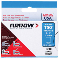 Arrow A508M1 T50M 508m Monel Staples 12mm (1/2in) Box 1000