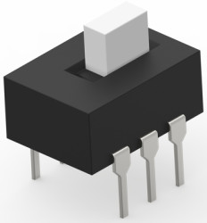 Slide switch, On-On, 2 pole, straight, 0.3 A/115 VAC/28 VDC, 1825010-1