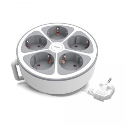 Przedłużacz stały 5x schuko włącznik 2m PS-570SWS/O/2 E W-30012