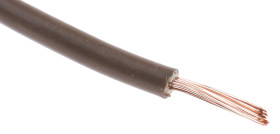 Przewód montażowy 0,75 mm2 Brązowy RS PRO Poliolefina usieciowana EI5 18 AWG 500 V dł. 100m 22/1.0 mm +90°C Euroclass