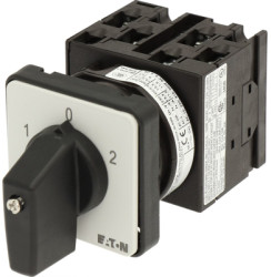 Changeover switch, rotary actuator, 3 pole, 20 A, (W x H x D) 48 x 48 x 95 mm, flush mounting, 029353