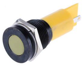 Lampka kontrolna do montażu panelowego 24V ac/dc, Żółta 16mm LED Końcówka lutownicza RS PRO