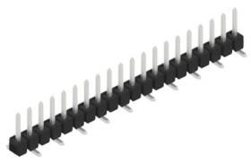 Pin header, 20 pole, pitch 2.54 mm, angled, black, 10168443