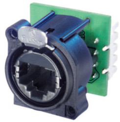Socket, RJ45, 8P8C, Cat 5e, IDC connection, flange mounting, NE8FAV-YK