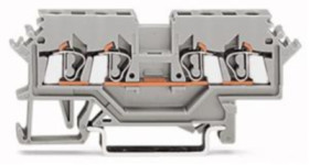 4-wire feed-through terminal, spring-clamp connection, 0.2-2.5 mm², 1 pole, 22 A, light gray, 280-990