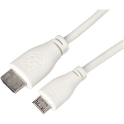 Raspberry Pi White Mini-HDMI to Standard HDMI Cable