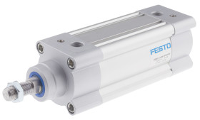 Siłownik pneumatyczny z tłoczyskiem skok: 80mm Festo Ø 63mm dwustronnego działania Action 273.1mm z amortyzacją