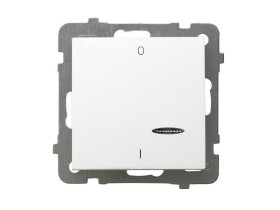 AS ANTYBAKTERYJNY Wyłącznik 2-biegunowy z podświetleniem niebieskim produkt zawiera szkło fosforanowo-srebrowe ŁP-11GAS/m/00 OSP