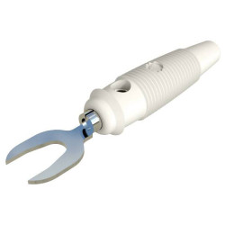 SKS Hirschmann 930585107 Jack plug white 4mm solder nickel-plated brass