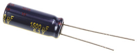 Kondensator 1500μF 6.3V dc Radialny, Otwór przelotowy Panasonic roztaw: 3.5mm 8 (Dia.) x 20mm