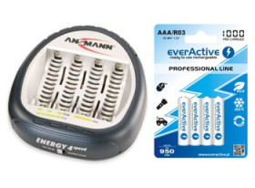 ładowarka Ansmann Energy 4 Speed + 4 x R03/AAA everActive 1000