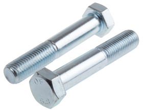 Śruba z łbem sześciokątnym gwint M20 110mm skok 2.50mm Stalowe Sześciokątny Powlekane jasnym cynkiem RS PRO