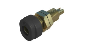 Gniazdo bananowe Żeński Gwint M6, końcówka lutownicza typ Gniazdo bananowe Czarny 16A Hirschmann Test & Measurement