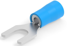 Insulated forked cable lug, 1.04-2.62 mm², AWG 16 to 14, 5.2 mm, M5, blue, 160170