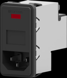 IEC inlet filter C14, 50 to 60 Hz, 6 A, 115 VAC/230 VAC, faston plug 4.8 mm, 7-6609107-6