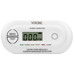 Bateryjny czujnik tlenku węgla z przyciskiem TEST. żywotność 10 lat DC-2