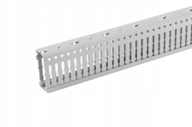 KORYTO KABLOWE KANAŁ GRZEBIENIOWY LISTWA PERFOROWANA DO SZAF 25x60 2M (4/M/KG 25x60/P)