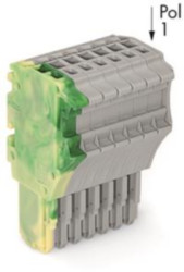 1-wire female connector, 8 pole, pitch 3.5 mm, straight, green-yellow/gray, 2020-108/000-037