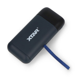 Ładowarka do akumulatorów Li-Ion 18650/20700/21700 z funkcją PowerBanku - XTAR PB2SL - czarna