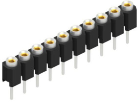 Socket header, 10 pole, pitch 2.54 mm, straight, 10039717