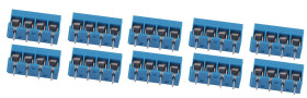 Opencircuit Print terminal block 4 pole 5mm blue - 10 pieces