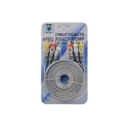 KABEL PRZEWÓD 3x RCA - 3x RCA 1,8m A/V SIWY CABLETECH