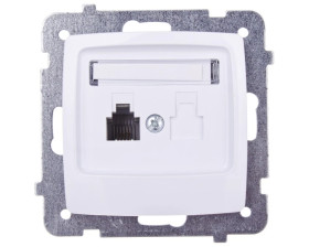 KARO Gniazdo telefoniczne pojedyncze RJ11 białe GPT-1S/m/00