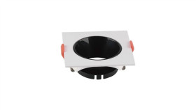 Oprawa Punktowa Oczko Gu10 Ip20 Biała+Czarny Połysk Kwadrat 6651