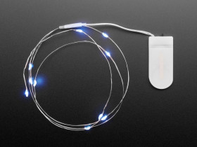 Adafruit Wire Light LED Strand - 10 Cool White LEDs + Coin Cell Holder