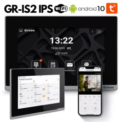 GR - IS2IPS B 7 Ekran wideodomofonu WiFi IP Greon, Android10 do Smart Home, Tuya, 16 CCTV, zdjęcia, filmy, 4 przekaźniki, czarny