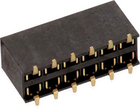 Gniazdo PCB 10 -pinowe 2 -rzędowe raster: 2.54 Gniazdo SMT żeńskie dwurzędowe Proste SMD