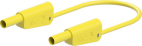 Measuring lead with (4 mm lamella plug, straight) to (4 mm lamella plug, straight), 750 mm, yellow, silicone, 1.0 mm², CAT II, C