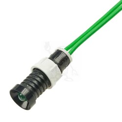 Led z przewodami Fi. 5 230V AC zielona