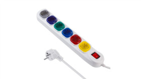 Listwa Zasilająca Maclean, Przedłużacz 6 Gniazd, Z Włącznikiem, 250Vac/10A,...