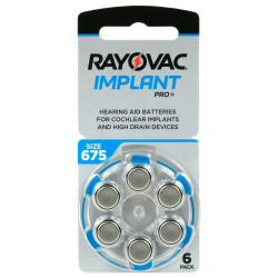 6 x baterie do aparatów słuchowych Rayovac 675 IMPLANT PRO