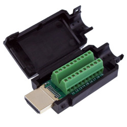 Wtyk HDMI 2.0 HD z szybkozłączem w obudowie na kabel SKRŁCANY terminal