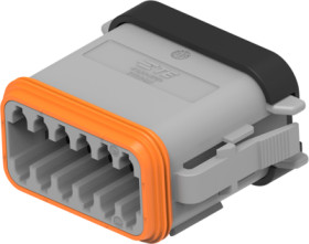 Socket, unequipped, 12 pole, straight, 2 rows, gray, DT06-12SA-CE05