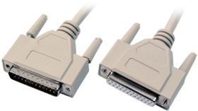Connection cable, 2 m, D-Sub plug, 25 pole to D-Sub socket, 25 pole, EK165.2