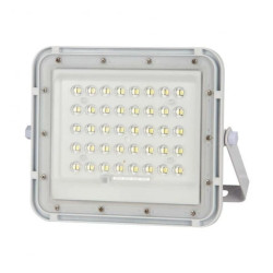 Naświetlacz LED SMD 10W 800lm 6400K 6000mAh IP65 biały barwa CW biała zimna z panelem solarnym VT-80W-W V-TAC