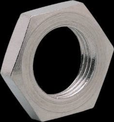 Hexagon nut, M12, W 17 mm, H 4 mm, outer Ø 19 mm, brass, nickel-plated, E11906