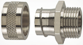 Straight hose screw fitting, M12, 10 mm, brass, nickel-plated, IP54, metal, (L) 21 mm, 166-31000