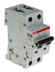 Wyłącznik nadprądowy MCB, Typ C, 2-biegunowy, 2A, 400V, na szynę DIN, ABB S202-C2, S200