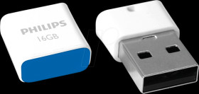 FM16FD85B/00 USB Flash Drive, USB 2.0, 16 GB, Pico Edition Ocean Blue