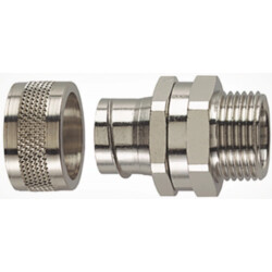 Straight hose screw fitting, PG21, 25 mm, NPB/PS, IP54, metal, (L) 43.7 mm, 166-31115