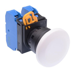 YW1B-A4E20W White 22mm Mushroom Maintained Push Button Switch 2NO IP65 IDEC