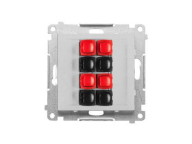 SIMON 55 Gniazdo głośnikowe poczwórne aluminium mat TGL4.01/143 KONTAKT SIMON